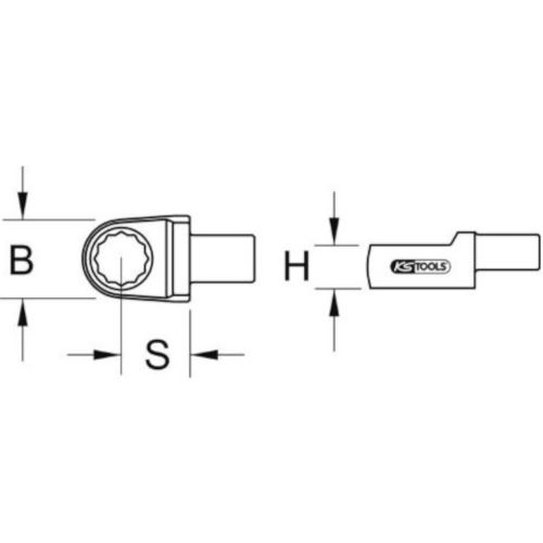 Clé 12 pans emmanchement 14x18 mm avec tige de verrouillage 13 mm KS TOOLS 516.2413 photo du produit Secondaire 1 L