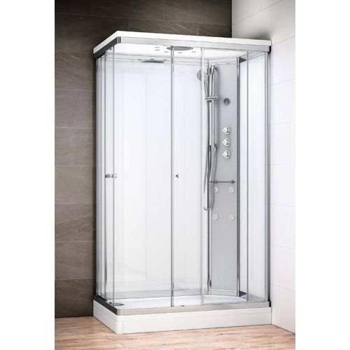 Cabine de douche Hydromassante SILVER HYDRO 120x80 droite noire - THALASSOR - SRMB1280D-ANGLE pas cher