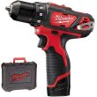 Perceuse-visseuse 12 V Milwaukee M12 BDD-201 + batterie 2 Ah + chargeur + coffret MILWAUKEE 4933479439 photo du produit Secondaire 1 S