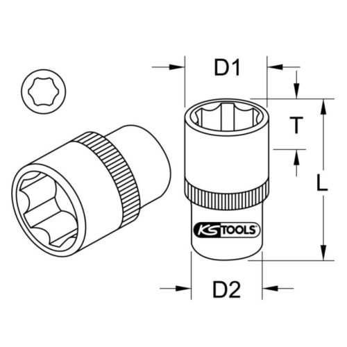 Douille ULTIMATE 6 pans 3/8'' 6 mm KS TOOLS 922.3806 photo du produit Secondaire 1 L