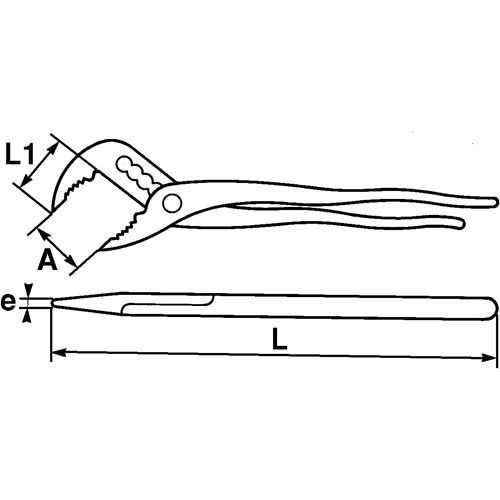 Pince multiprise à branches superposées chromée polie avec clip inox FME - SAM OUTILLAGE - 209-25B-FME pas cher Secondaire 1 L