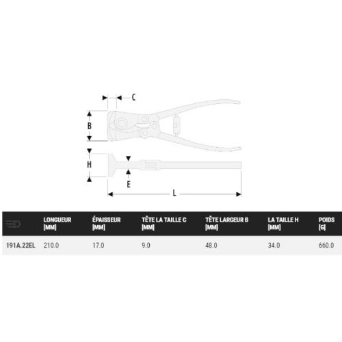 Pince coupante frontale 210mm - FACOM - 191A.22EL pas cher Secondaire 1 L