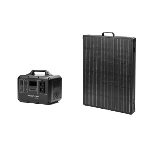 Pack station énergie portative IZYWATT 1500 + panneau solaire pliant cadré 315W - ORIUM - 39220 pas cher