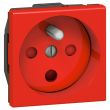Prise de courant &agrave; d&eacute;trompage MOSAIC 2P+T 2 modules rouge LEGRAND 077114 photo du produit
