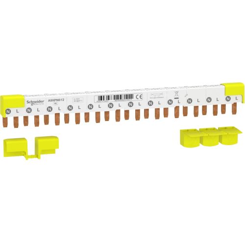 Peigne horizontal iDT40 ACTI9 1P+N 12 modules de 18 mm 80 A SCHNEIDER ELECTRIC A9XPN612 photo du produit Principale L