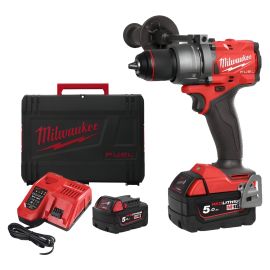 Perceuse-visseuse à percussion FUEL M18 18 V FPD3-502X + 2 batteries 5 Ah + chargeur rapide + HD BOX MILWAUKEE 4933479860 photo du produit Principale M