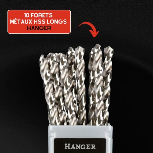 Boite de 10 forets métaux longs HSS diamètre 6,0 mm longueur 139 mm - HANGER - 155561 pas cher Secondaire 8 L