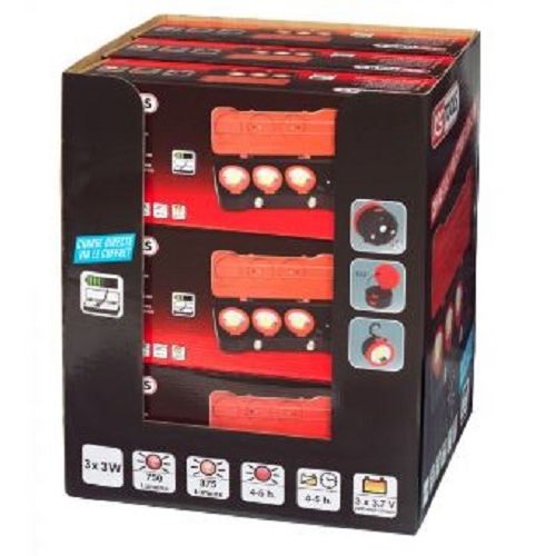 Présentoir de 9 coffrets de 3 projecteurs LEDS 3 W KS TOOLS 150.4314D photo du produit Principale L