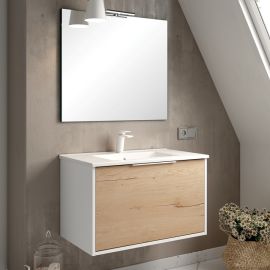 Meuble de salle de bain Cosynéo simple vasque à 1 façade à 2 tiroirs ALBA 80 cm photo du produit Principale M