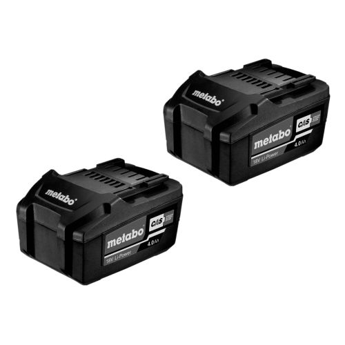 Pack 2 batteries LI-POWER 18 V 4.0Ah en boîte carton - METABO pas cher