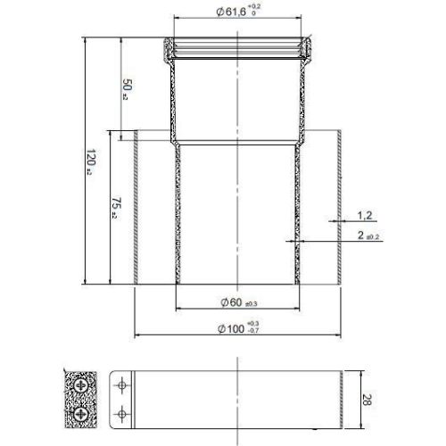 Adaptateur ventouse pour remplacement CENTORA/NECTRA condensation diamètre 60/100 CHAFFOTEAUX 3318357 photo du produit Secondaire 1 L