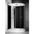 Cabine de douche hydromassante SILVER HYDRO gauche noir 120x90 - THALASSOR - SAMN1290G pas cher