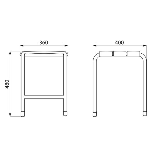 Siège de douche pour handicapé et PMR 400 x 360 x 480 mm - DELABIE - 510418 pas cher Secondaire 1 L