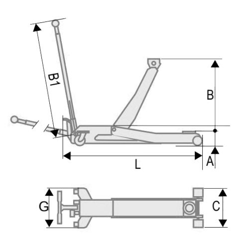 Cric rouleur 5t - FACOM - DL.PL5PF pas cher Secondaire 1 L