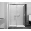 Paroi de douche MACAO sans seuil 125-142cm blanc transparent côté gauche - KINEDO - PA648BTNEG pas cher