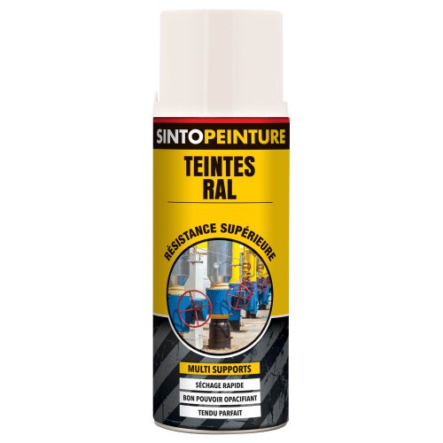 Peinture classiques antirouille teintes blanc crème RAL9001 en aérosol de 400ml - SINTO - 925030 pas cher Secondaire 1 L