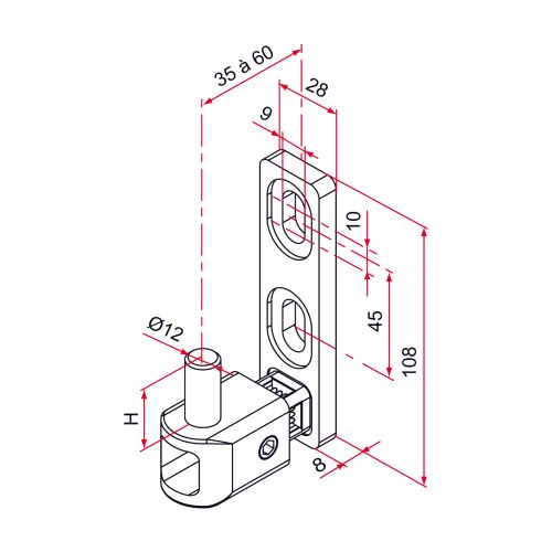 Gond de portail Tirard MULTIFIX  L 35 60 photo du produit Secondaire 1 L