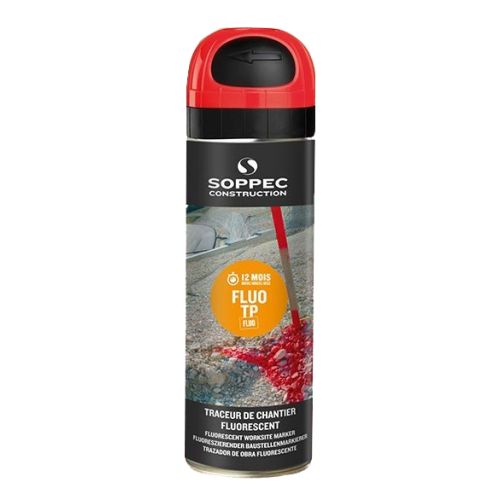 Traceur de chantier Fluo TP 500 ml - rouge SOPPEC 141525O photo du produit Secondaire 4 L