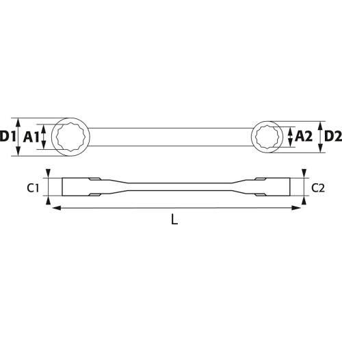 Clé polygonale à cliquet plate - SAM OUTILLAGE - 217-8-10 pas cher Secondaire 1 L