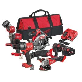 Pack de 5 outils 18V Milwaukee M18 FPP6F3-502B + 2 batteries 5 Ah + chargeur rapide + sac de transport - 4933480875 photo du produit Principale M