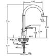 Mitigeur d'évier DYNAMIC S bec haut pivotant cartouche C2 1/2 - VITRA - A42085EKF pas cher Secondaire 1 S