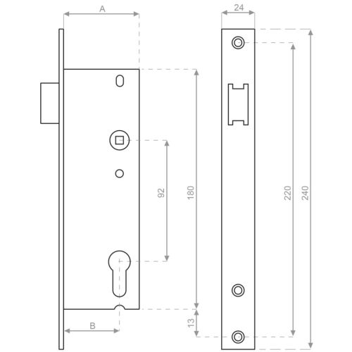 Coffre monopoint à larder profil étroit 780/41 S/G entraxe 92 mm Héraclès MX-F1784102 pas cher Secondaire 4 L