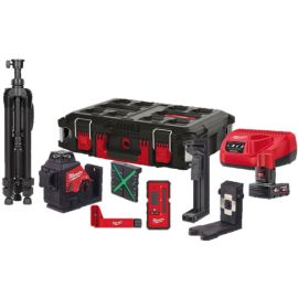 Laser 3 lignes 12V Milwaukee M12 3PL 360° (pack complet) + 1 batterie 4 Ah + chargeur + coffret Packout - 4933478960 photo du produit Principale M