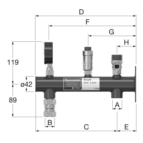 Support mural Flexconsole Plus 3 bar pour vase d'expansion – FLAMCO - 27996 pas cher Secondaire 1 L