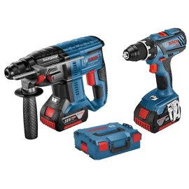 Pack de 2 outils 18V Bosch (GSR 18V-28 - GBH 18V-21) + 2 batteries 4 Ah + chargeur en coffret L-Boxx - 0615990M0R photo du produit Principale M