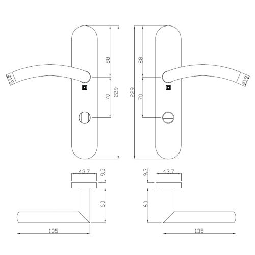 Ensemble sur plaques série JADE 1494 type condamnation à voyant finition inox brossé Héraclès B-INOX-SP18V photo du produit Secondaire 8 L