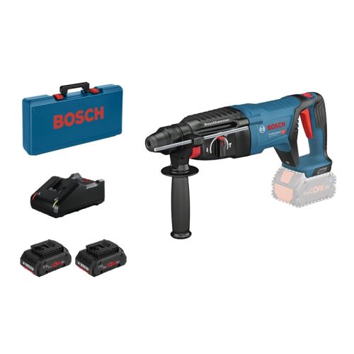 Perforateur SDS Plus 18V GBH 18V-26 D + 2 batteries Procore 4Ah + chargeur + coffret standard BOSCH photo du produit