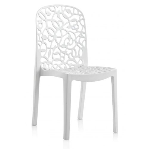 Lot de 6 chaises FLORA en polypropylène blanc - SHAF - 55109 pas cher