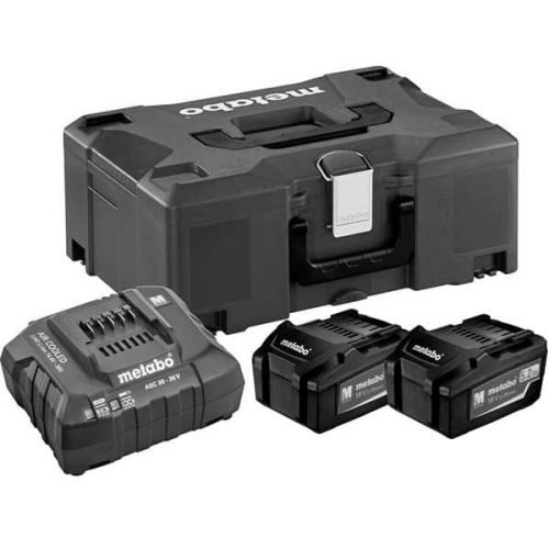 Set de 2 batteries 18 V Li-Power 4 Ah + chargeur ASC 55 + coffret METABOX 145 METABO 685064000 pas cher