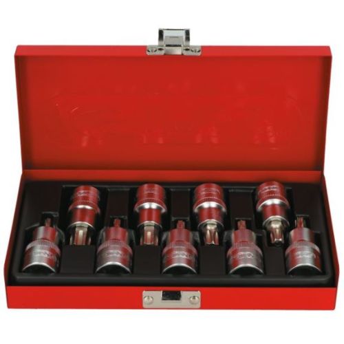 Coffret de 9 douilles tournevis 1/2 '' percé T20 à T60 KS TOOLS 922.1802 photo du produit Secondaire 1 L