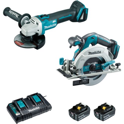 Pack de 2 outils LXT 18 V (DHS680 + DGA506) + 2 batteries 5 Ah + chargeur en coffret MAKPAC MAKITA DLX2277PTJ photo du produit Principale L