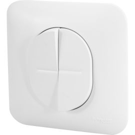 Va-et-vient + poussoir OVALIS 10A avec plaque blanc - SCHNEIDER ELECTRIC - S266285 pas cher Principale M