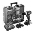 Perceuse-visseuse 18V BS 18 LT Set + 2 batteries 2Ah + chargeur + accessoires - METABO - 602102600 pas cher