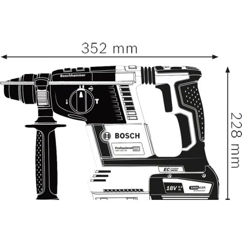 Perforateur SDS Plus 18V GBH 18V-26 (sans batterie ni chargeur) en boîte carton BOSCH 611909000 photo du produit Secondaire 1 L