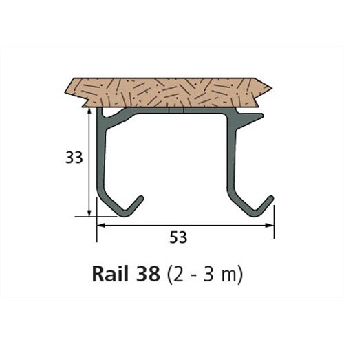 Rail double TUBEL 38 aluminium en 3 m MANTION 38/300 photo du produit Secondaire 1 L