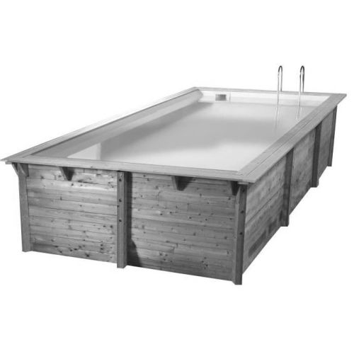 Piscine AZURA 350x505 H126cm liner beige 75/100 - UBBINK - 7504757 pas cher