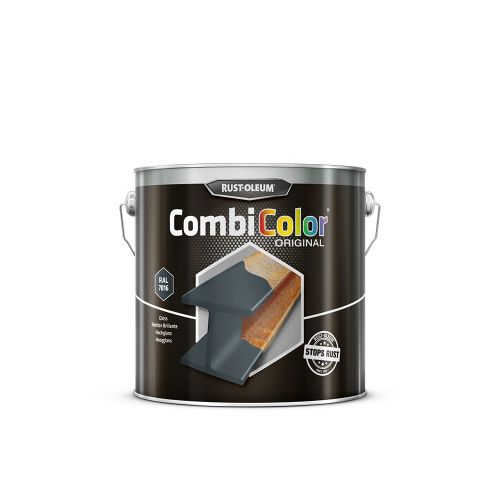 Primaire de protection antirouille et finition CombiColor Original gris anthracite RAL 7016 seau 2,5l - RUST-OLEUM - 7389.2.5 pas cher