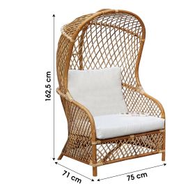 Fauteuil en rotin Cocoon avec 2 coussins - 225272 pas cher Principale M