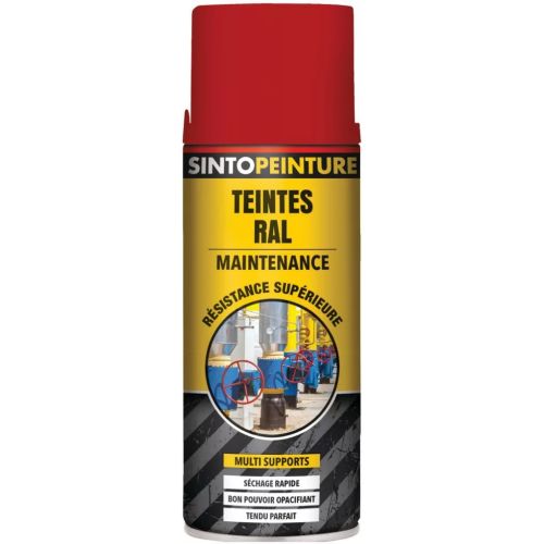 Aérosol rouge feu RAL3000 400 ml peinture de maintenance SINTO 920250 photo du produit