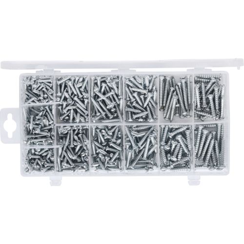 Assortiment de vis auto-taraudeuses à tête ronde 550 pièces photo du produit Secondaire 3 L