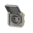 Prise de courant 2P+T PLEXO 16A 250V avec enjoliveur finition gris LEGRAND 069551L photo du produit Secondaire 2 S