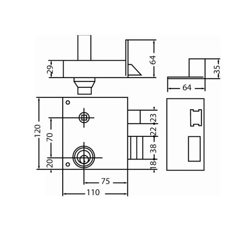 Monopoint en applique VEGA extra renforcée 3CL droite - JPM - 900400-06-1A pas cher Secondaire 1 L