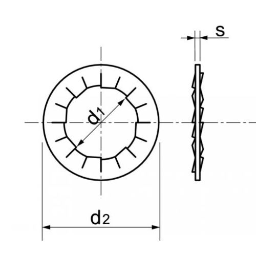 Rondelle éventail intérieur JZ A4 DIN 6798 J M12 boîte de 100 - ACTON - 6451412 pas cher Secondaire 2 L