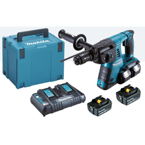 Perforateur SDS Plus 36V + 4 batteries 5Ah + chargeur + coffret MAKPAC - MAKITA - DHR264PT4J pas cher