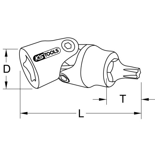 Douille ULTIMATE articulée Torx 1/4'' T8 KS TOOLS 922.1447 photo du produit Secondaire 1 L