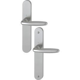 Ensemble sur plaques aluminium VERONA bec de cane finition F9 aspect inox mat - HOPPE - 758166 pas cher Principale M